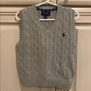 Polo Ralph Lauren gray cable knit vest